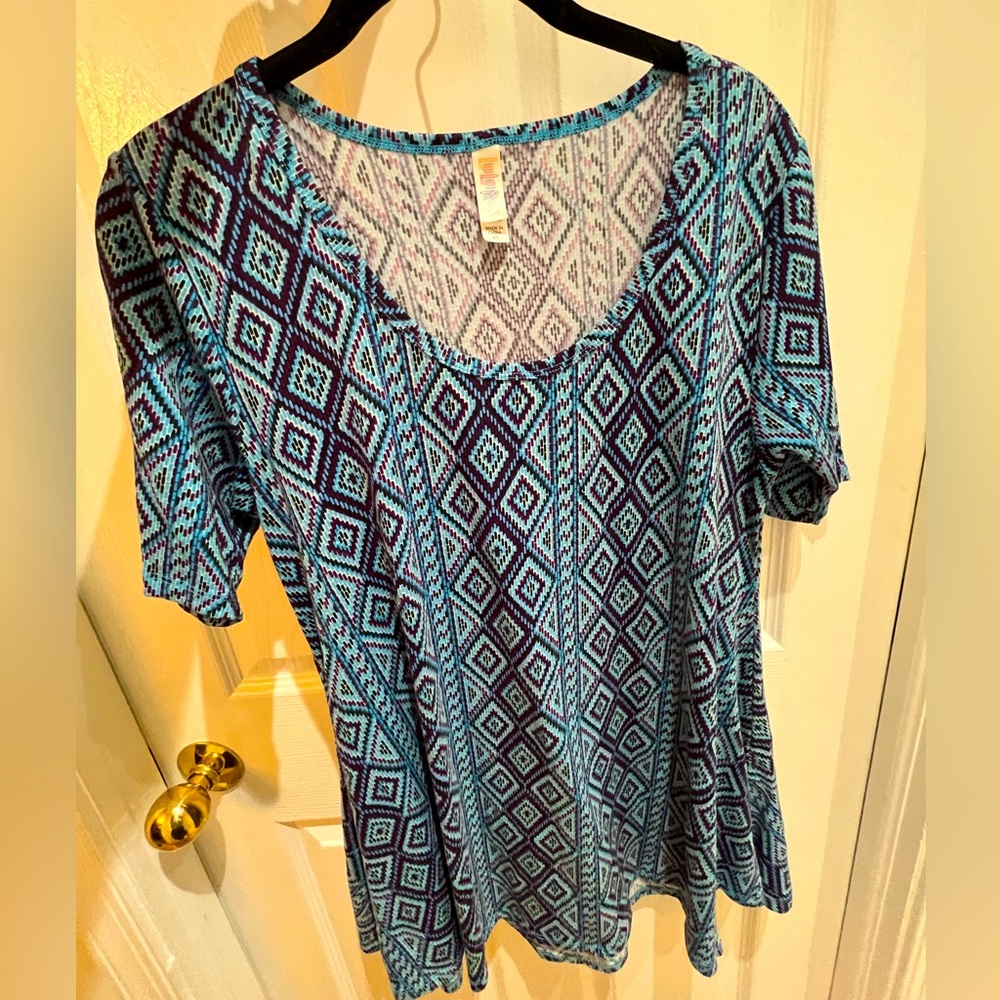 LulaRoe Blue Purple Pattern Top